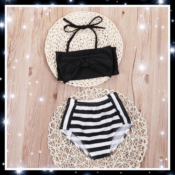 Boutique Other - New Girls Black & White Knot top bikini 3-4 yr old